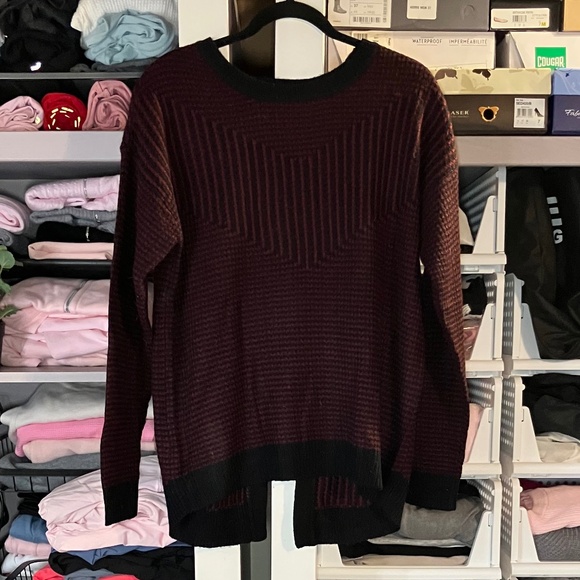 Devoted Luxury Apparel Burgundy & Black Sweater/Open Back Design - Picture 1 of 6